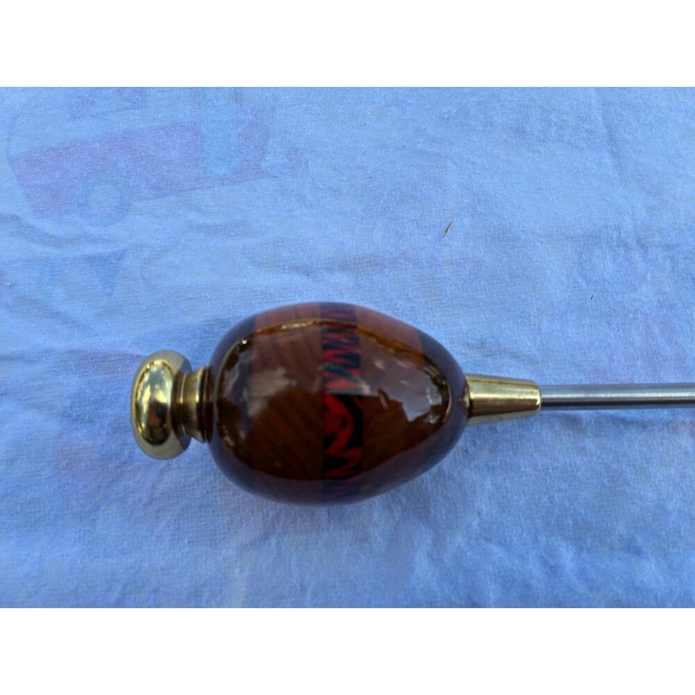 Vintage Wood Handle Awl with Brass Ferrule & Cap – Bent Tip